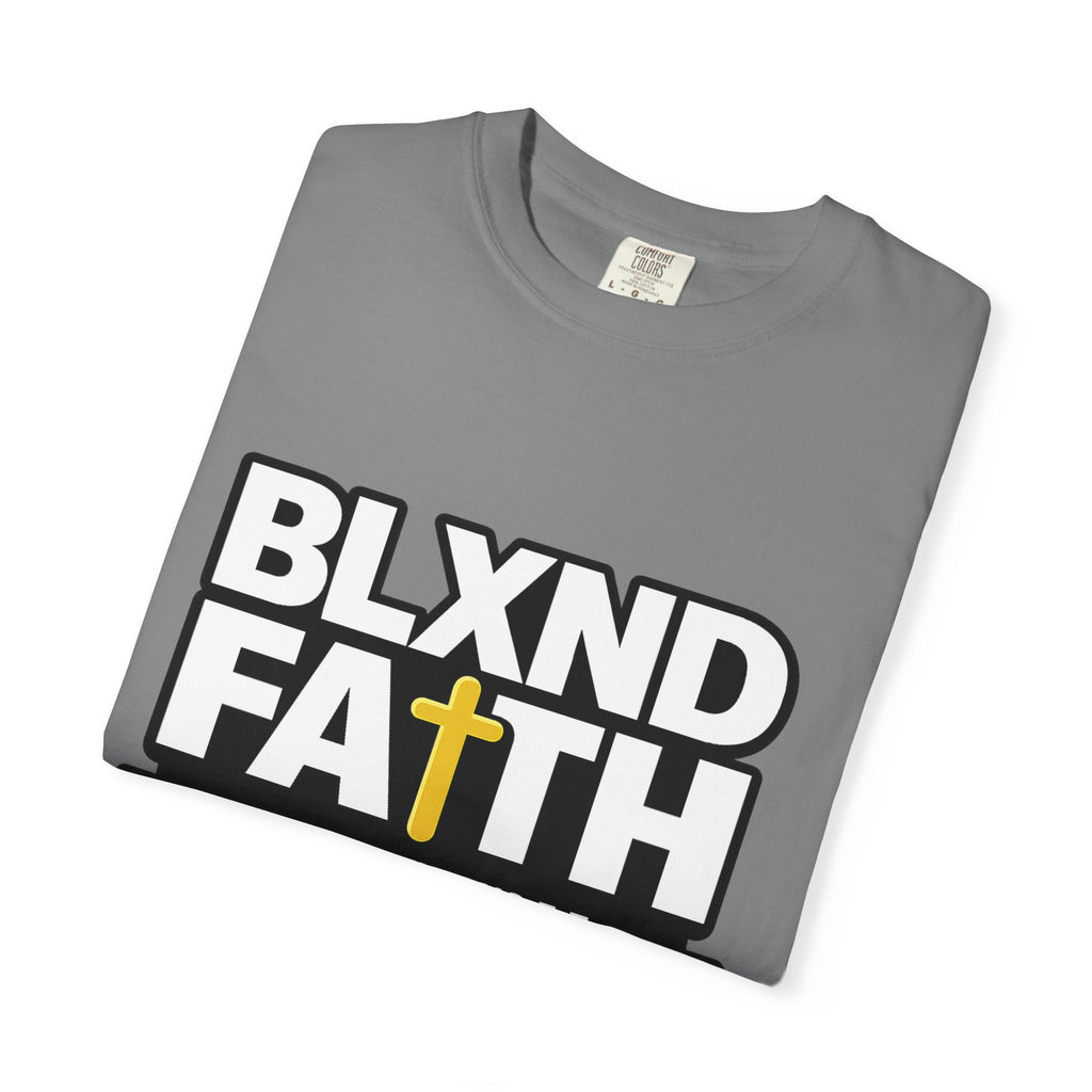 BLXND FAITH T-Shirt — Christian Scripture 2 Corinthians 5:7 Cross Graphic Tee