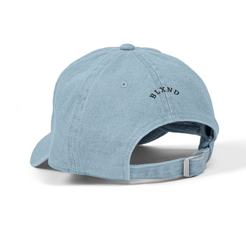 Denim Baseball Cap — Embroidered 'BF' Logo with Star, Light Blue